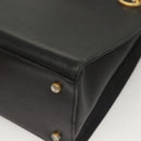 Salvatore Ferragamo Gancini Shoulder Bag Leather Black Gold Auth 134227-14