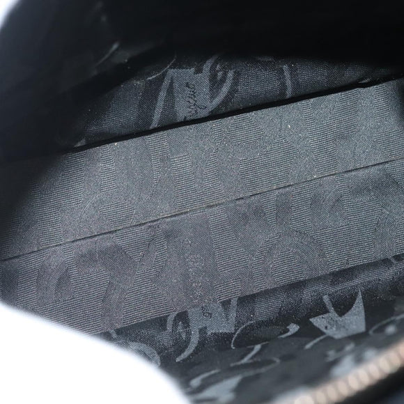 Salvatore Ferragamo Gancini Shoulder Bag Leather Black Gold Auth 134227