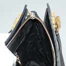 Salvatore Ferragamo Gancini Shoulder Bag Leather Black Gold Auth 134227-19