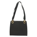 Salvatore Ferragamo Gancini Shoulder Bag Leather Black Gold Auth 134227-2