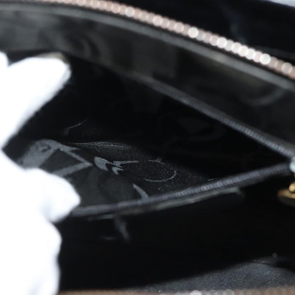 Salvatore Ferragamo Gancini Shoulder Bag Leather Black Gold Auth 134227