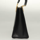 Salvatore Ferragamo Gancini Shoulder Bag Leather Black Gold Auth 134227-5