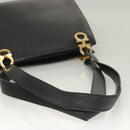 Salvatore Ferragamo Gancini Shoulder Bag Leather Black Gold Auth 134227-7