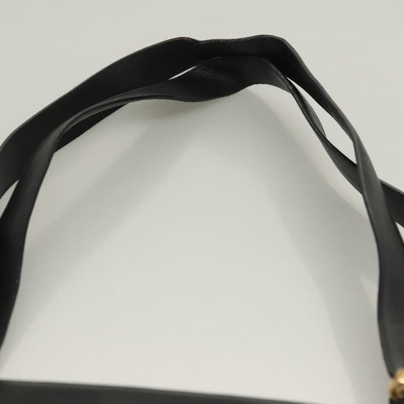 Salvatore Ferragamo Gancini Shoulder Bag Leather Black Gold Auth 134227