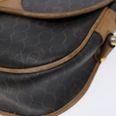 Christian Dior Honeycomb Canvas Shoulder Bag PVC Black Gold Auth 134233-8