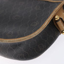 Christian Dior Honeycomb Canvas Shoulder Bag PVC Black Gold Auth 134233-16
