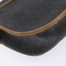 Christian Dior Honeycomb Canvas Shoulder Bag PVC Black Gold Auth 134233-17