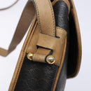 Christian Dior Honeycomb Canvas Shoulder Bag PVC Black Gold Auth 134233-9