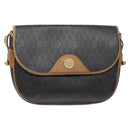 Christian Dior Honeycomb Canvas Shoulder Bag PVC Black Gold Auth 134233-13