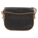 Christian Dior Honeycomb Canvas Shoulder Bag PVC Black Gold Auth 134233-2