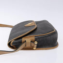 Christian Dior Honeycomb Canvas Shoulder Bag PVC Black Gold Auth 134233-3