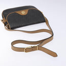 Christian Dior Honeycomb Canvas Shoulder Bag PVC Black Gold Auth 134233-7