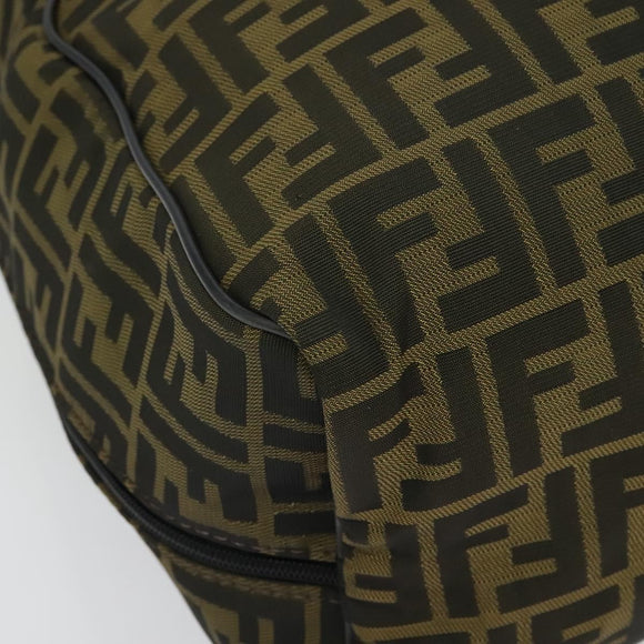 FENDI Zucca Canvas Shoes bag Brown Black Auth 134236