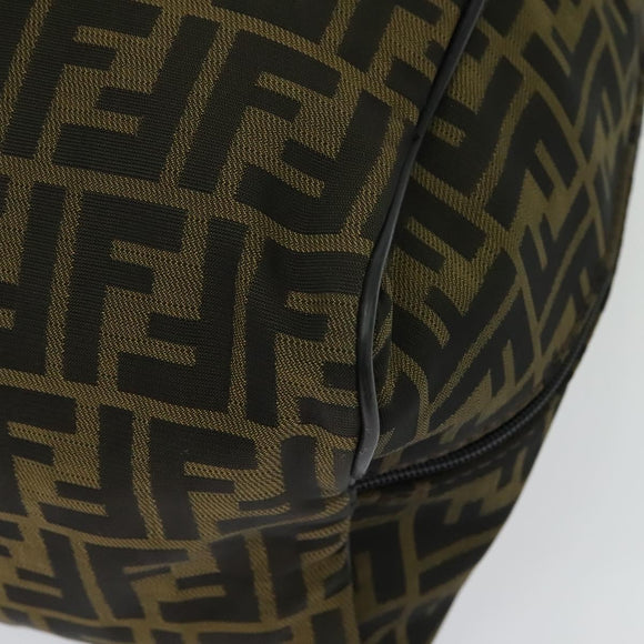 FENDI Zucca Canvas Shoes bag Brown Black Auth 134236