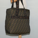 FENDI Zucca Canvas Shoes bag Brown Black Auth 134236-18