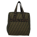 FENDI Zucca Canvas Shoes bag Brown Black Auth 134236-2