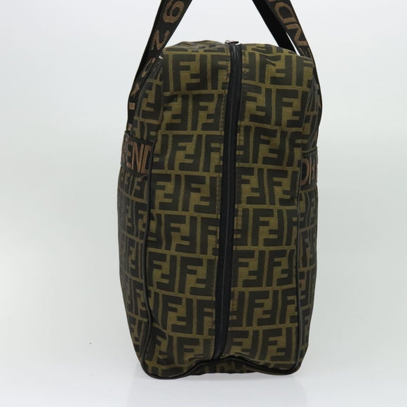 FENDI Zucca Canvas Shoes bag Brown Black Auth 134236