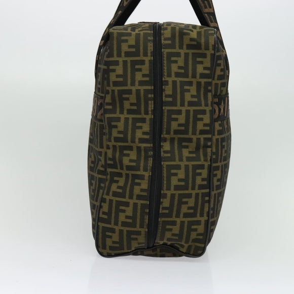 FENDI Zucca Canvas Shoes bag Brown Black Auth 134236