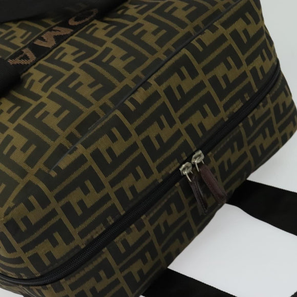 FENDI Zucca Canvas Shoes bag Brown Black Auth 134236