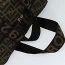 FENDI Zucca Canvas Shoes bag Brown Black Auth 134236-7