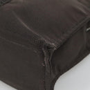 HERMES Her Line MM Hand Bag Canvas Gray Auth 134245-9