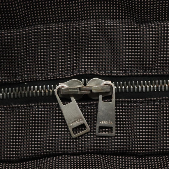 HERMES Her Line MM Hand Bag Canvas Gray Auth 134245