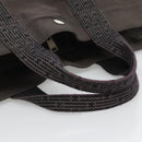 HERMES Her Line MM Hand Bag Canvas Gray Auth 134245-7