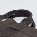 HERMES Her Line MM Hand Bag Canvas Gray Auth 134245-8