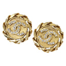 CHANEL COCO Mark Earring metal Gold CC Auth 134251V-1