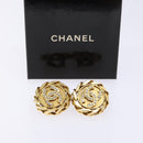 CHANEL COCO Mark Earring metal Gold CC Auth 134251V-10