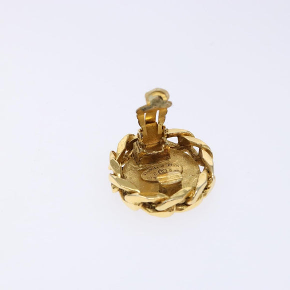 CHANEL COCO Mark Earring metal Gold CC Auth 134251V