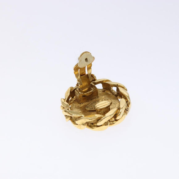 CHANEL COCO Mark Earring metal Gold CC Auth 134251V