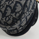 Christian Dior Trotter Canvas Saddle Pouch Navy Gold Auth 134254V-16
