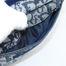 Christian Dior Trotter Canvas Saddle Pouch Navy Gold Auth 134254V-18