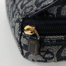Christian Dior Trotter Canvas Saddle Pouch Navy Gold Auth 134254V-9