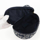Christian Dior Trotter Canvas Saddle Pouch Navy Gold Auth 134254V-10