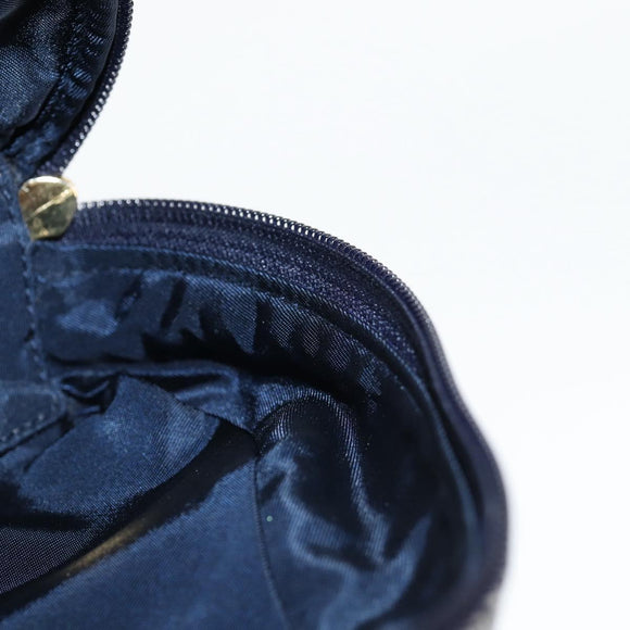 Christian Dior Trotter Canvas Saddle Pouch Navy Gold Auth 134254V