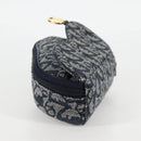 Christian Dior Trotter Canvas Saddle Pouch Navy Gold Auth 134254V-3