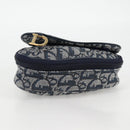 Christian Dior Trotter Canvas Saddle Pouch Navy Gold Auth 134254V-6