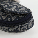 Christian Dior Trotter Canvas Saddle Pouch Navy Gold Auth 134254V-14