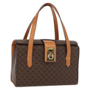 CELINE Macadam Canvas Hand Bag PVC Leather 2way Brown Gold Auth 134331V-1