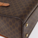 CELINE Macadam Canvas Hand Bag PVC Leather 2way Brown Gold Auth 134331V-15