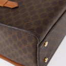 CELINE Macadam Canvas Hand Bag PVC Leather 2way Brown Gold Auth 134331V-17
