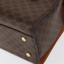 CELINE Macadam Canvas Hand Bag PVC Leather 2way Brown Gold Auth 134331V-18