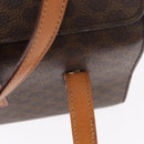 CELINE Macadam Canvas Hand Bag PVC Leather 2way Brown Gold Auth 134331V-8