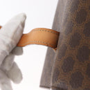 CELINE Macadam Canvas Hand Bag PVC Leather 2way Brown Gold Auth 134331V-9