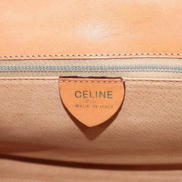 CELINE Macadam Canvas Hand Bag PVC Leather 2way Brown Gold Auth 134331V