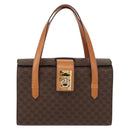 CELINE Macadam Canvas Hand Bag PVC Leather 2way Brown Gold Auth 134331V-13