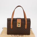 CELINE Macadam Canvas Hand Bag PVC Leather 2way Brown Gold Auth 134331V-12