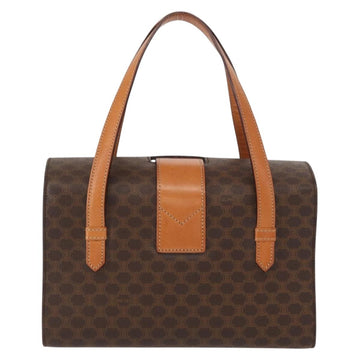 CELINE Macadam Canvas Hand Bag PVC Leather 2way Brown Gold Auth 134331V - 0